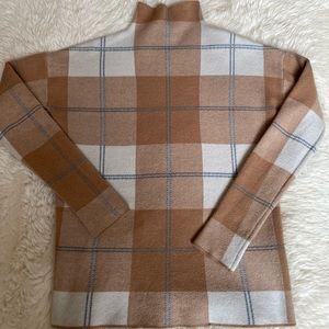 Rachel Zoe Plaid Mock Neck Sweater